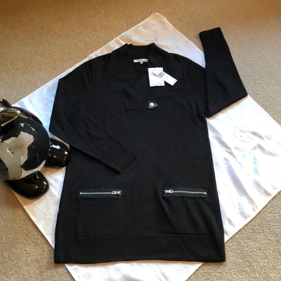 eight eight eight Sweaters - Eight Eight Eight Black Zip Pockets Sweater NWT L